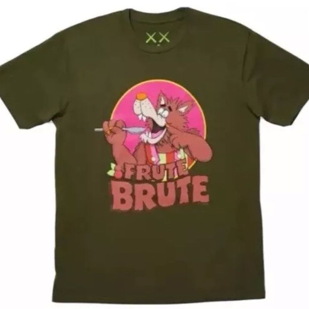 KAWS x Monsters Frute Brute Men's Green Graphic T-Shirt Size M